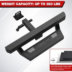 Longsun Hitch Step Fits For 2 Hitch Receiver Textured Black Tow Hitch Step