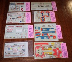8ct Lot Blue Ridge Waterslide Decals ORRC 1/24 and 1/25 Scale NASCAR Racing NOS