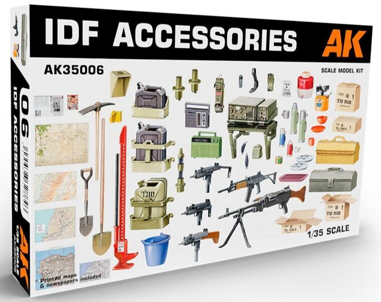AK Interactive 1/35 IDF Accessories Israeli Israel Weapons Guns Supplies etc
