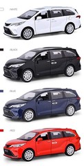 1:24 Sienna Granvia MPV Diecast Metal Alloy Toy Car Model with Sound & Light Sim