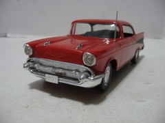 Monogram Red/Black 1957 Chevy Hardtop 1/24 Scale Built Model Kit #2225