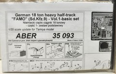ABER 1/35 PE Upgrade Set 35 093 Vol.1 German FAMO Sd.Kfz.9 WWII Heavy Half-Track