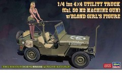 Hasegawa 1/24 1/4 ton 4×4 Utility Truck Cal. 50 M2 Machine Gun w/Blond Girl