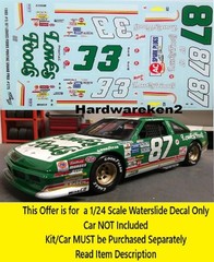 NASCAR DECAL #87 LOWES FOODS 1989 BGN PONTIAC GRAND PRIX JIMMY SPENCER – 1/24