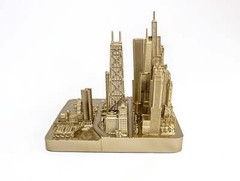 Chicago City Rose Gold Skyline Landmark 3D Model 4 1/2 inches