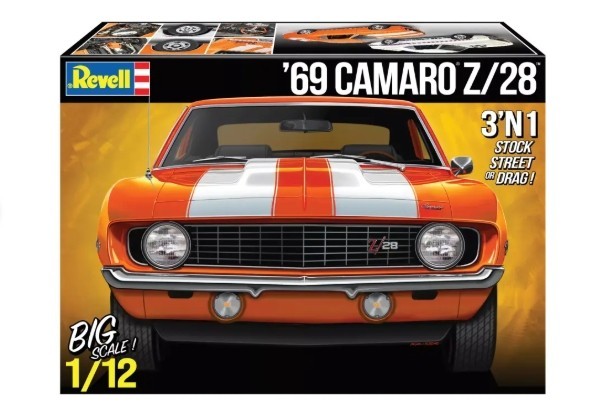 NIB Revell 12812 69 Chevy Camaro Z28 3N1 1:12 Kit