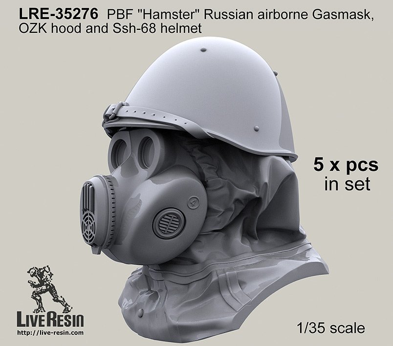 Live Resin 35276 1/35 PBF “Hamster” Russian Airborne Gasmask, OZK Hood & Ssh-68