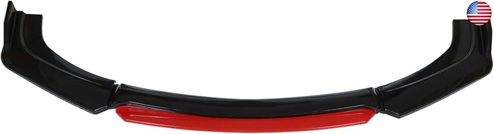 Silscvtt Universal Glossy Black Front Bumper Lip Spoiler Splitter 4 Pieces Kit