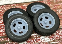 1/24 Scale: 15-inch “Five Slot Mags” Resin model car wheels/tires, 1/25