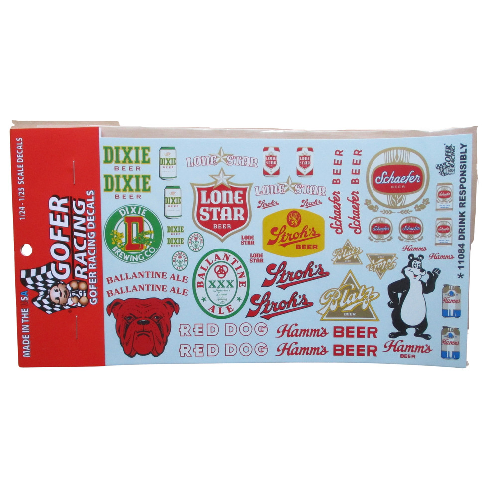 Drink Responsibly Beer 1:24 1:25 Gofer Decals 11084 Schaefer Strohs Red Dog