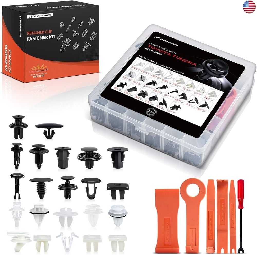 A-Premium 220PCS (22 Sizes) Car Retainer Clip Kit Compatible with Toyota Tundra