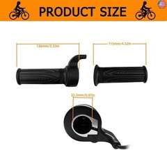 EBike Full Twist Throttle, 3 Pin EBike Throttle Grip with Waterproof Joint,
