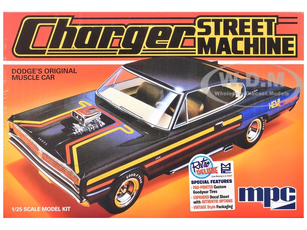 SKILL 2 MODEL KIT 1967 DODGE CHARGER STREET MACHINE 1/25 SCALE BY MPC MPC1028