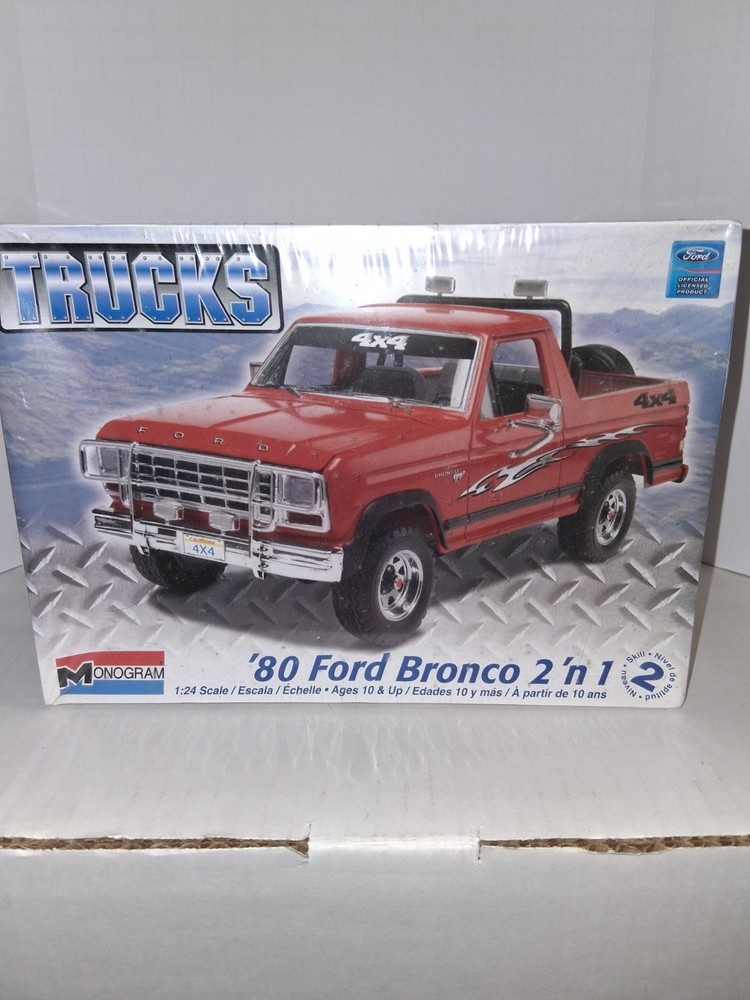 Monogram Trucks 1980 ’80 Ford Bronco 2 ‘n 1 85-7214 Sealed 1:24 Scale