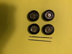 1/24 Maisto Cobra 427 Chrome Rims, Tires & Axle Parts, for model car building