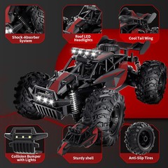 1/12 RC Crawler MN128 RC Jeep Remote Control Vehicle Ready Set W/ 3 pack Battery