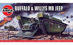 Airfix Vintage Classic Buffalo Willys MB Jeep 1:76 Plastic Model Kit A02302V
