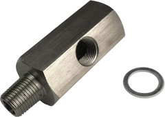 Oil Pressure Sensor Tee Adapter – 1/4 NPT Female to Male with 1/8 NPT Side Port