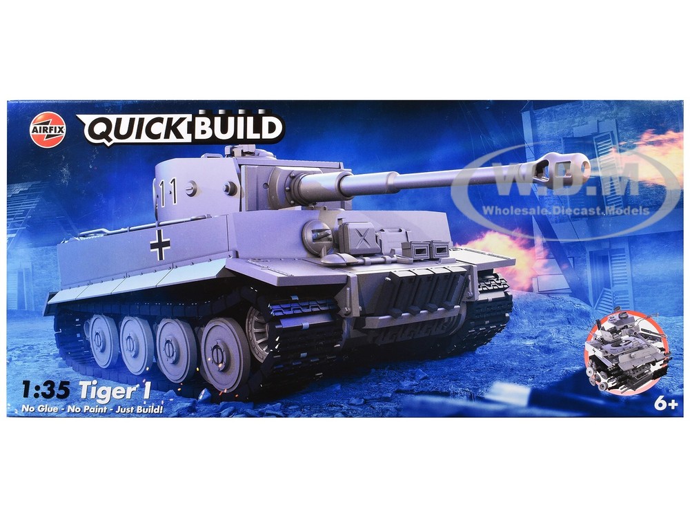 TIGER I TANK “GERMAN ARMY” 1/35 SCALE SNAP ON MODEL KIT AIRFIX QUICKBUILD J6041