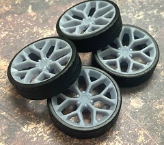 1/24 Resin: 26 Scale-Inch “Chevy Silverado Snowflake” Model Car Wheels/Tires