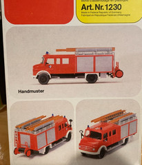 Rare Preiser HO Modell Model Kit #1230 Mercedes Benz Fire Squad Tender Truck NIB