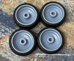 Resin 22 In. “Leadsled” Wheels & Tires, W/One In. Whitewalls,1/24 1/25 Scale