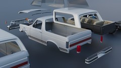 ABS-LIKE RESIN 3D PRINTED 1/25 1987 FORD BRONCO FULL KIT