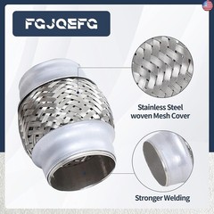 2PCS Exhaust Flex Pipe Stainless Steel Double Braid 2.25″Inch (2 1/4″) ID x 4″