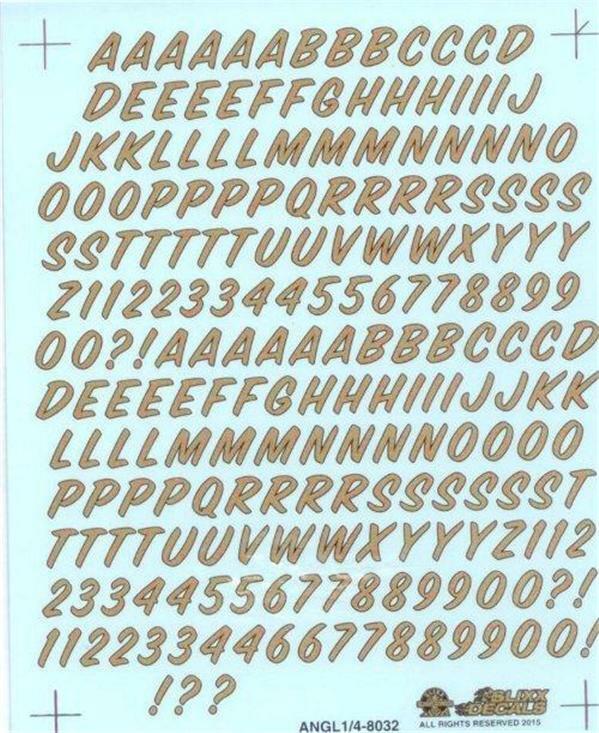 Slixx 8032 Alpha Numeric 1/4″ Drag decal
