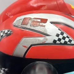 2008 Playskool Helmet Heroes Racers Hasbro Red Race Car Driver #12 TESTED WORKS!