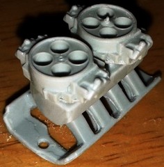FABResinworks 24823 FORD High Rise Tunnel Ram Intake w/2; 4BBL Carbs 1/25 Scale