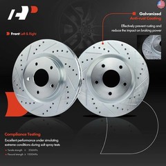 A-Premium 11.65 inch (295.8mm) Front Drilled and Slotted Disc Brake Rotors +