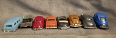 Lot of 8, 1/87, HO Scale, VTG 60’s Marx E.L.M Autos, VW BMW Jeep Mercedes Jaguar