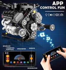 V8 Engine Model Kit with LED Lights & App Control – 715 PCS STEM Experience