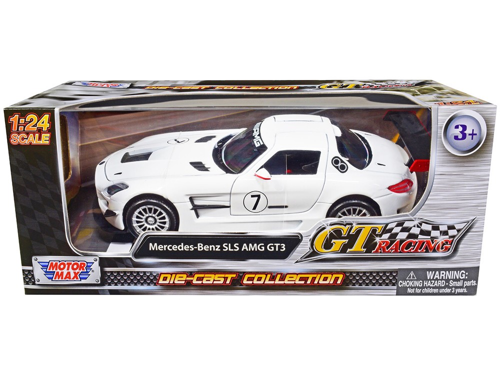 Motormax 73772W Mercedes-Benz SLS AMG GT3 #7 White “GT Racing” Series 1/24