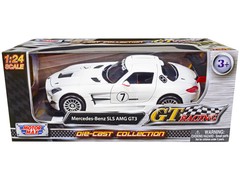 Motormax 73772W Mercedes-Benz SLS AMG GT3 #7 White “GT Racing” Series 1/24