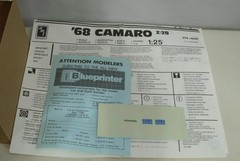 AMT 1968 CHEVY CAMARO HARD TOP MODEL KIT 1:25 BOXED 6559