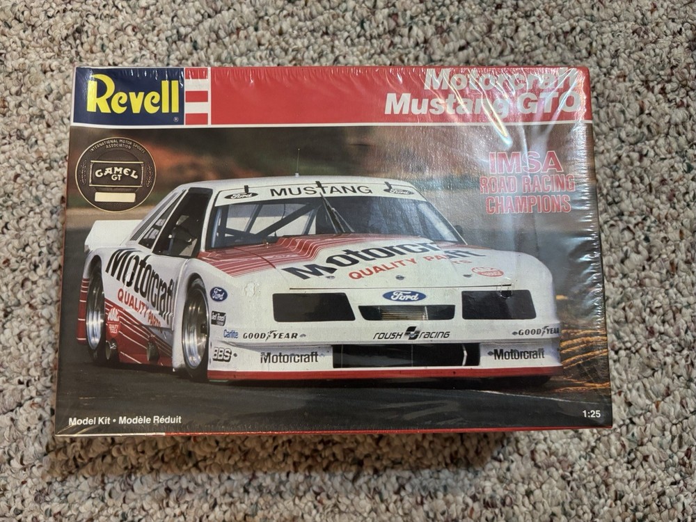 Vintage Revell Motorcraft Ford Mustang GTO Model Car Kit Sealed IMSA Road Racing