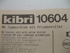 Kibri HO Model Kit 10604: MB Tractor w/ Heavy Duty Scheuerle Prism Trailer