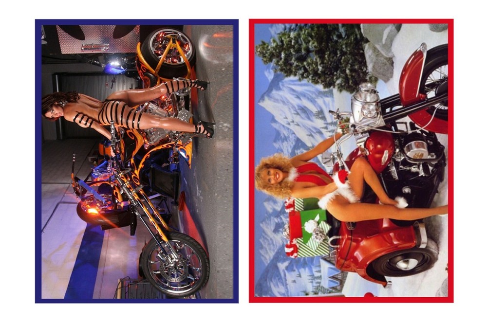 1:10 scale model motorcycle pin up posters signs set