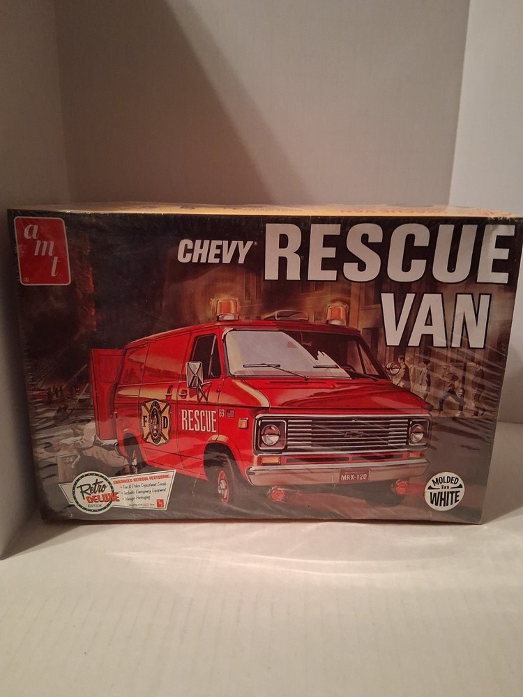 AMT Chevy Rescue Van Model Kit SEALED Molded in White RARE