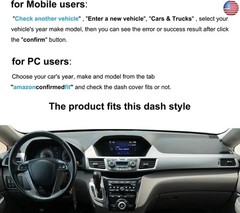 Dash Cover Mat Custom Fit for Honda Odyssey,Dashboard Pad Cap Carpet Protector