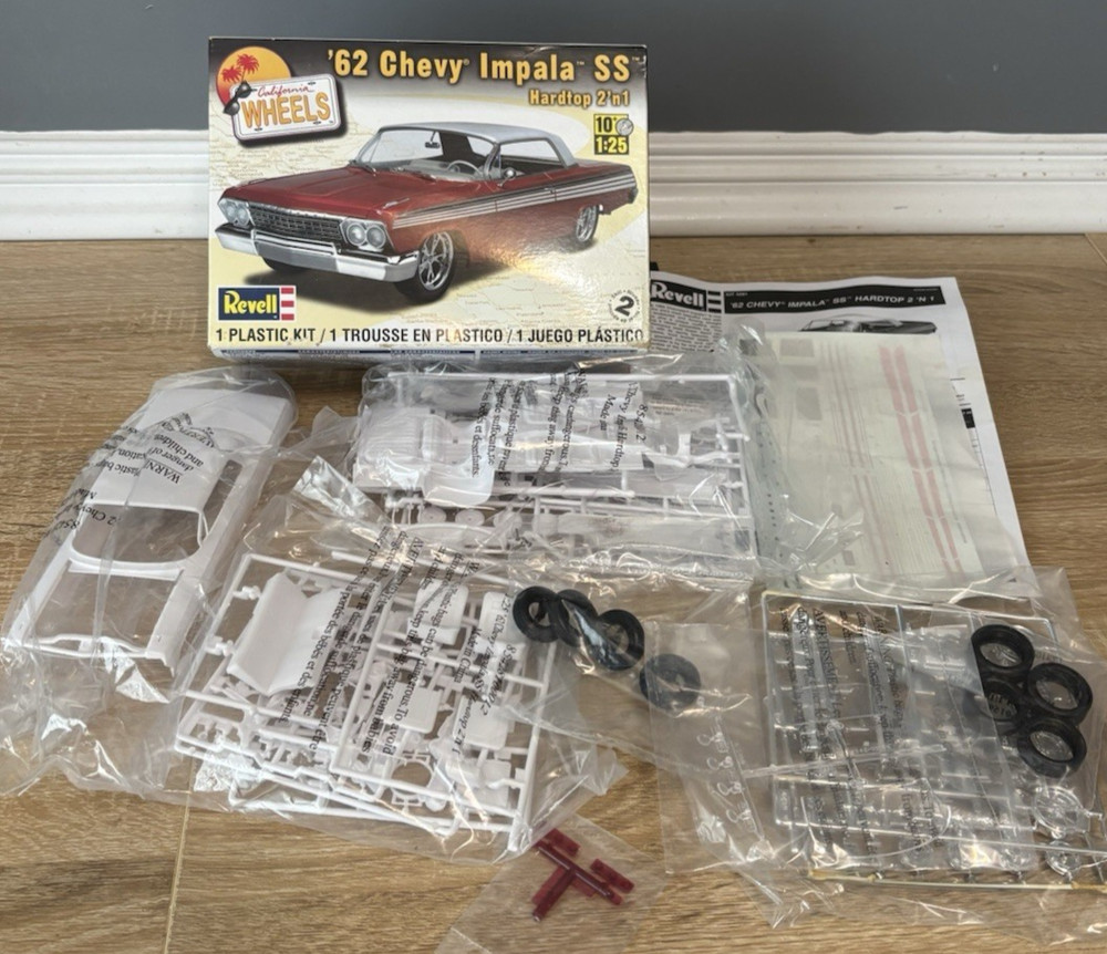 Revell 1962 62 Chevy Impala SS 409 Model Car Kit Sealed New California Wheels