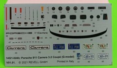 REVELL 1/24 1984 Porsche 911 Carrera 3.2 Coupe Waterslide Decal Sheet Model Car