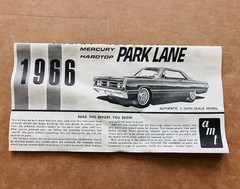 Vintage AMT 1966 Mercury Park Lane Hardtop Annual Model Kit #6326 1/25