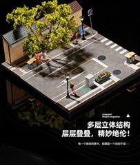 Collector 1:64 Coffee Shop Diorama Car Display Storage Decor Model