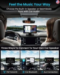IK5 9″ Wireless Apple CarPlay & Android Auto Screen, Portable Car Stereo