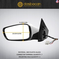 Dasbecan 7Pin Left Side Door Mirror Compatible With 2011-2014 Hyundai Sonata