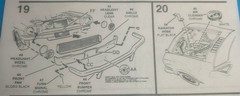 66 SHELBY MUSTANG GT 350H GRILL n HEAD LIGHTS – REVELL – MODEL CAR KIT PARTS LOT