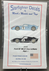 1/24 Starfighter Decals 2414 Ford GT Mk II LeMans 1966 winner Pt.1